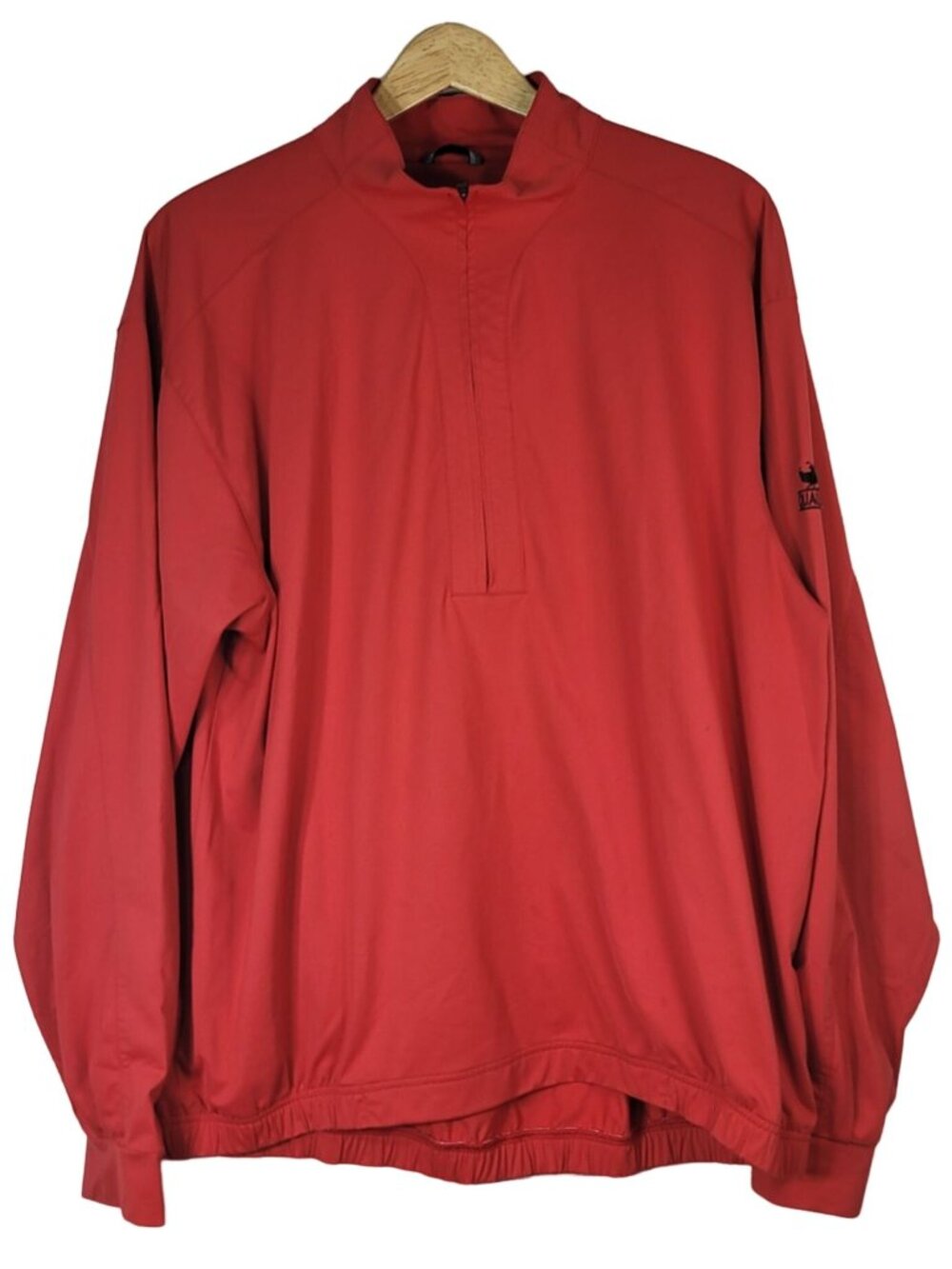 Nike Golf Windbreaker Red Large Pullover Half Zip Jacket Quail Lodge Carmel CA